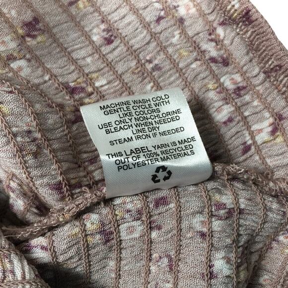 Hippie Rose Crop Top Mauve Pink Ditsy Floral Print Smocked Tank NEW Juniors XL - Picture 7 of 9